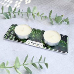 Podstawka pod świeczki tealight podwójna paprocie