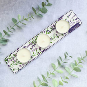 Podstawka pod świeczki tealight potrójna lawenda