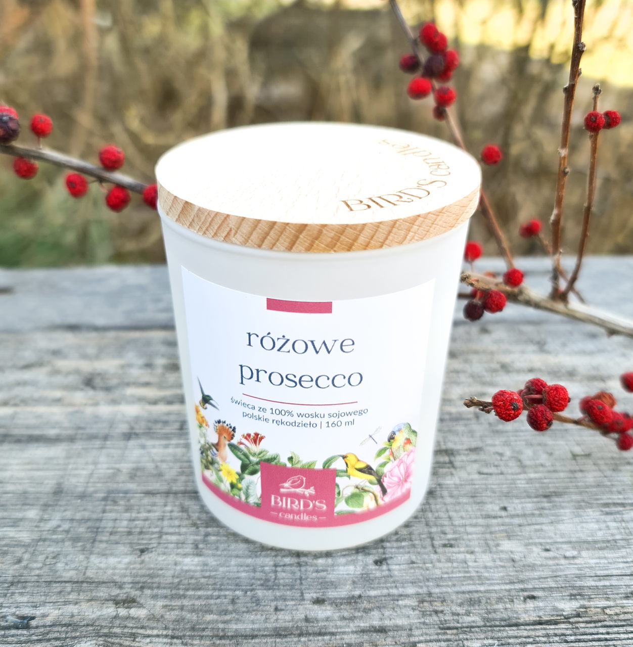 Świeca sojowa Różowe Prosecco 160 ml